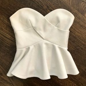 Tobi strapless peplum top